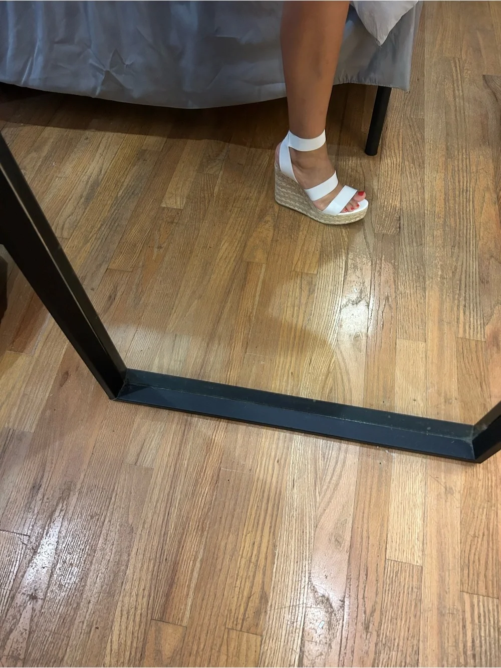Steve Madden White Espadrille Platform Wedge Sandals
